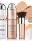 Airbrush Foundation with Primer,Silk Flawless Airbrush Makeup,Buildable Coverage with Anti-aging Formula,Moisturizing Foundation Makeup (02 Beige)