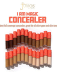 Juvia's Place I Am Magic Liquid Concealer J5 - Deep Dark with Warm Undertone / 0.34 fl oz, Full Coverage, Hydrating, Waterproof Makeup, Long Wear Concealer