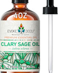 EVOKE OCCU Clary Sage Oil Essential Oil for Anxiety Relief, Moisturize Skin, Air Freshening, Add to Spray and Diffuser - 4 FL Oz
