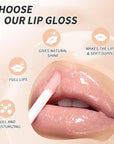 4 Pcs Hydrating Lip Gloss, ICE/MOON/SILK/PETAL High Moisturizing Oil Tint with Hyaluronic Acid, High Shine for Plumper Looking Lips (#A)