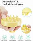 HEETA Scalp Massager with Soft Silicone Bristles - Promotes Hair Growth, Exfoliates Scalp, Removes Dandruff, and Enhances Shampoo Cleansing, Yellow