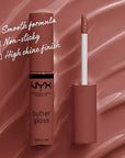 NYX PROFESSIONAL MAKEUP Butter Gloss, Non-Sticky Lip Gloss - Praline (Deep Nude)