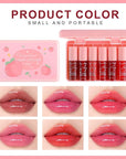 6 Colors Peach Lip Tint Stain Set, Korean Lip