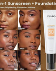 Tinted Face Sunscreen, SPF 50 Sunscreen for Face, Hydrating Sun Essence, Concealer Sunscreen, Lightweight Travel Size Against UVA and UVB Sun Protection, Buff 50ml / 1.7oz
