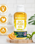 Bio Pure Skincare Oil for skin - Moisturizer for Dry Skin - Pregnancy Stretch Mark Prevention - Oil for Scars - Stretch Mark Treatment with Organic Sweet Almond Oil & Jojoba Oil for skin (8oz)