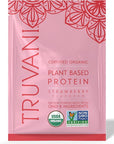 Truvani Vegan Pea Protein Powder | Strawberry | 20g Organic Plant Based Protein | 1 Serving | Keto | Gluten & Dairy Free | Low Carb | No Added Sugar