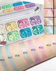 8 Color Face Cheek Highlighter Makeup Palette Shimmer