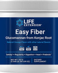 Life Extension Easy Fiber - Glucomannan Fiber, Regularity, Digestion, Heart Health, No Artificial Sweeteners, Vegetarian, Non-GMO, Gluten Free, Sugar Free, Net Wt. 167 G (0.368 Lb. Or 5.89 Oz)