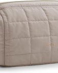 BAGSMART Makeup Bag Travel Toiletry Bag, Puffy Padded Make Up Bags for Women Makeup Organizer Case, Wide-open Pouch Purse Travel Essentials Toiletries Accessories Brushes, Camel