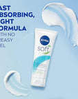 NIVEA Soft Refreshingly Soft Moisturizing Cream, Lightweight Moisturizer for Face, Body and Hands, Body Cream Enriched with Jojoba Oil and Vitamin E, 2.6 Oz Tube, Pack of 3