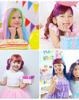 New Hair Chalk Comb Temporary DIY Hair Color for girls kids age 4 5 6 7 8 9 10 Washable Hair Chalk for Children's Day Birthday Cosplay (Blue, Yellow, Purple, Red, Green, Pink)