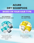 Acure Dry Shampoo - Brunette to Dark Hair, Powder Care to Refresh Treated Color Tinted Hair & Extend Cleansing with Cocoa & Rosemary Formula - 100% Vegan - 1.7 Oz Travel Pack Size
