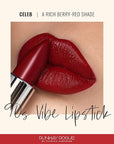 Runway Rogue 90s Vibe Lipstick, Moisturizing Matte Rich Berry-Red Lipstick, ‘Celeb’