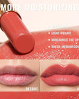 Oulac Moisturizing Shine Lipstick Red for Women - 2 in 1 Glossy Red Tinted Lip Balm, Hydrating Summer Lipstick for Dry Lips,Shine Juicy Finish Vegan 2.2g/0.07oz (16)