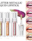 Glitter Liquid Lipstick Chameleon Eyeshadow Waterproof Long Lasting Diamond Shimmer Glitter Lipstick,Multi-Dimensional Eye Looks, High Pigmented Non-stick Cup Lipstick Party(04#)