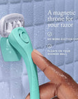 Billie Razors for Women Shave Kit – Razor + 4 x 5-Blade Razor Refills + Magnetic Holder – Minty