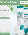 Maxcheck 600 Pcs Cotton Rounds Bulk Exfoliating Rounds for Face Makeup Remover Cotton Facial Pads for Face Makeup Removal Toner Pads