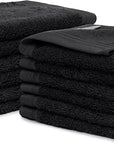 100% Cotton Washcloths Set 13” x 13” | Black Towels | Set of 24 Ultra Soft and Highly Absorbent Washcloths Sets for Bathroom, Gym, Hotel, Spa | Machine Washable Face Towel