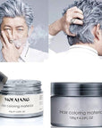 Temporary Hair Color Wax,Hair Spray Color, Hair Wax Color 4.23 oz, Easy Washout Temporary Hair Dye for Halloween,Cosplay, Party (Gray, 4.23)