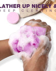 3 Pieces Exfoliating Washcloth Shower Towel African Net Sponge Japanese Wash Cloth Face Exfoliating Sponge Loofah Exfoliating Body Scrubber for Body Exfoliation