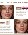 Erinde Natural Freckle Blush Makeup Kit - Liquid Freckle Pen & Fake Freckles Stamp Air Cushion & Powder Cushion Blush, Long Lasting Waterproof Freckles Tattoo Marker for Natural Sunkissed Makeup