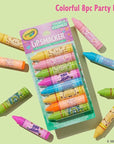 Lip Smacker Crayola Party Pack - 8 Moisturizing Lip Balms, Fun Flavors, Hydrating & Protecting, Glossy Finish - Cruelty-Free