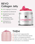 REVO Collagen Jelly – Korean Anti-Aging Plumping Formula with Hydrolyzed Collagen, Niacinamide, Hyaluronic Acid & Vitamin C – Skincare for Glass Glow Skin, Wrinkle Repair & Even Tone (3.52 Fl Oz)