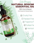 Rosemary Oil for Hair Growth, 100% Natural Cold Pressed Rosemary Hair Oil, Multipurpose Rosemary Essential Oils for Skin, Aromatherapy for Women & Men