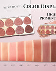 8 Colors Blush Palette, Smooth Blendable Powder Blush, Buildable Facial Cheek Blusher, Matte Blush Palette Makeup For Women, Waterproof Long-lasting Makeup Palette with Brush