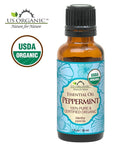 US Organic 100% Pure Peppermint Essential Oil - USDA Certified Organic - 30 ml - w/Improved caps and droppers (More Size Variations Available)