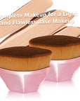 Foundation Brush, Daubigny Perfect Makeup Brush for Face Blush Liquid Powder Foundation Brush for Blending Liquid, Cream or Flawless Powder Cosmetics with Protective Case (Rose Golden)