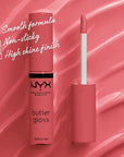 NYX PROFESSIONAL MAKEUP Butter Gloss, Non-Sticky Lip Gloss - Sorbet (Vibrant Coral)