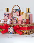 Spa Gift Basket for Women, ROSE & JASMINE Friendship Gifts Women, Tote Bag, Shower Gel, Hand & Body Cream, Hitrees Bath Gift Set for Her, Mom, Mothers Day