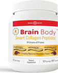 Brain Body Collagen Peptides Powder - Vital Protein & Collagen Supplement for Women & Men - Hydrolyzed Type I & III for Hair Skin, Nails & Joint Health - 25 Servings - Creamy Natural Chocolate - 997g