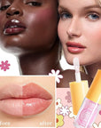 Hydrating Lip Oil,4PCS Fruit Transparent Lip Gloss Set,Big Brush Shiny Transparent Korean Lip Gloss Plumping,Non-sticky Tinted Toot Lip Balm for Lip Care,Repairing Primer Lip Oil Care Product
