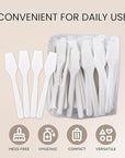 PANA 200pcs Cosmetic Make Up Disposable Plastic 2.5" Spatulas Skin Care Facial Cream Mask Spatula (WHITE-200 Pieces in a Box)