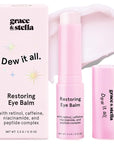 grace & stella Under Eye Brightener Balm Stick - Travel Size Toiletries - Retinol & Caffeine Eye Cream for Dark Circles, Puffiness, Wrinkles - Restore and Hydrate - Vegan Skincare (0.13oz / 3.5g)