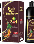 500ML Permanent Dark Brown Hair Color Shampoo - Organic Natural Plant Essence for Fast Gray and White Hair Coverage, 3-in-1 Coloring, Herbal Formula for Women and Men, 17 Fl Oz (DARK BROWN)