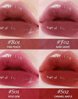 KIMUSE Gleamy Gloss Lip Stain Set, Long-lasting Lightweight Glow Lip Tint, Non-sticky Moisturizing Juicy & Glossy Finish