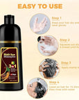 Brown Hair Dye Shampoo 3 in 1 for Gray Hair Coverage, Hair Color Shampoo for Women Men, Herbal Ingredients Shampoo Para Pintar el Cabello (16.9 Oz)