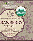 US Organic Cranberry Seed Oil, USDA Certified Organic,100% Pure & Natural, Cold Pressed Virgin, Unrefined in Amber Glass Bottle w/Glass Eyedropper for Easy Application (2 oz (56 ml))