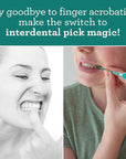 GuruNanda Interdental Picks (Pack of 100), Super Soft & Flexible Rubber Bristles, Dental Floss Picks to Remove Food Debris, Plaque & Go Gentle on Gums
