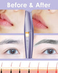 Eyebrow Facial Trimmer: 2 in1 Rechargeable Facial Hair Removal and Eyebrow Shaver - Face Lips Body Painless Facial Razor with Built-in LED Light (Solar Purple)