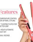 CHI Ceramic Series Flat Iron, Hair Straightener for Silky, Smooth Hair, 1" Iron, Sweet Coraline