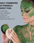 Mehron Makeup StarBlend Cake Makeup | Wet/Dry Pressed Powder | Powder Foundation | Green Face Paint & Body Paint 2 oz (56g)