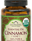 US Organic 100% Pure Cinnamon Leaf Essential Oil - USDA Certified Organic, Steam Distilled - W/Euro Dropper (More Size Variations Available) (15 ml / .5 fl oz)