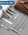 Stainless Steel Nail Clippers Toenail ingrown Clipper Set 15in 1 Pedicure Personal Care Tool Thick toenail Nail File Foot File Cuticle Remover-Heel Scraper and Foot Scrub Cuticle Remover