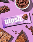 MOSH Chocolate Brownie Keto Protein Bars, High Fiber, Low Carb, Gluten Free, High Protein, Brain Healthy Snack, 12 Count