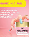 Onyx Professional Hard as Hoof Nail Strengthening Cream, Cherry Almond Scent - Made in USA, Nail Growth & Conditioning Cuticle Cream Stops Splits, Chips, Cracks & Strengthens Nails, 1 oz