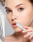 Sibba 3 PCS Facial Spatula Massage Eye Roller Dark Circles Skincare Tool Face Cream Lotion Makeup Stainless Steel Applicator Wand Neck Lines Beauty Instrument Stick Spoon Device(Silver)